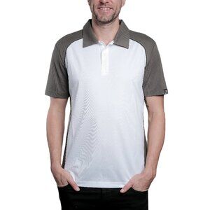 Flight Pilot White/Grey/Black Button Polo